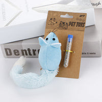 HKM-5553981 Interactive Plush Cat Mouse Toy with Mint Refill - Multiple Colors Available