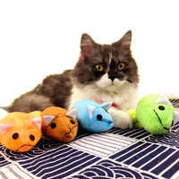HKM-5553981 Interactive Plush Cat Mouse Toy with Mint Refill - Multiple Colors Available