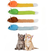 HKM-5553981 Interactive Plush Cat Mouse Toy with Mint Refill - Multiple Colors Available