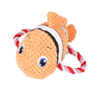 HKM-5555133 Plush Molar Teeth Cleaning Toy for Dogs - Shark, Clown Fish, Tortoise Designs