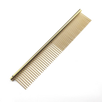 HKM-5555901 Stainless Steel Medium Pet Comb with Electroplated Color Options and Piano Lacquer Finishes