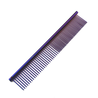HKM-5555901 Stainless Steel Medium Pet Comb with Electroplated Color Options and Piano Lacquer Finishes