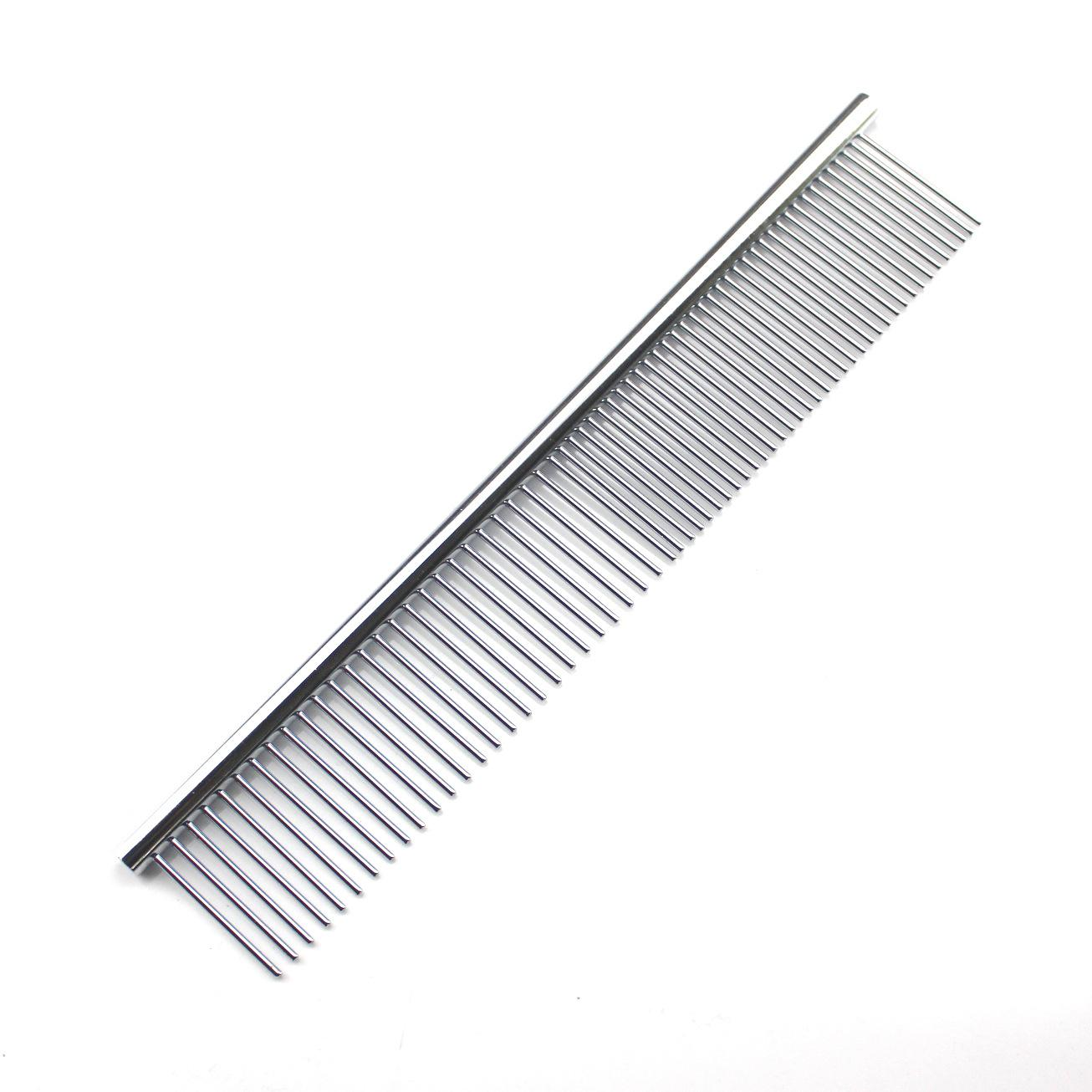 HKM-5555901 Stainless Steel Medium Pet Comb with Electroplated Color Options and Piano Lacquer Finishes