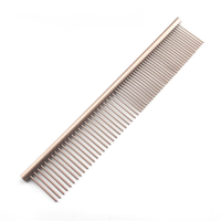 HKM-5555901 Stainless Steel Medium Pet Comb with Electroplated Color Options and Piano Lacquer Finishes