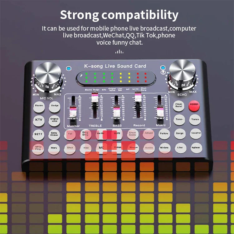 HKM-555603 Professional USB Audio Sound Card Microphone & Headset for Karaoke and Live Performance