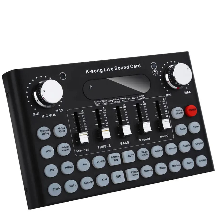 HKM-555603 Professional USB Audio Sound Card Microphone & Headset for Karaoke and Live Performance