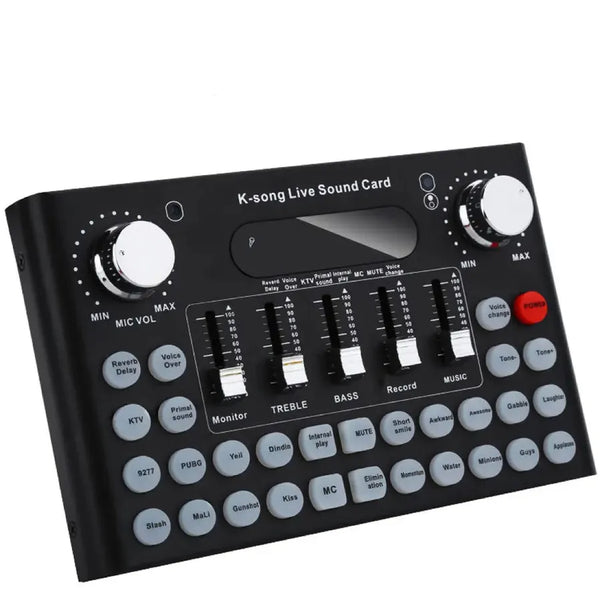HKM-555603 Professional USB Audio Sound Card Microphone & Headset for Karaoke and Live Performance