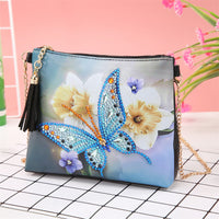 HKM-555667 Handmade Diamond Painting Butterfly Messenger Bag, 18X15cm, Frameless Design