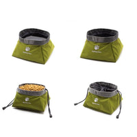 HKM-555859 Collapsible Waterproof Pet Bowl for Food and Water - Eco-Friendly Materials, Green, 20x20x9.5cm