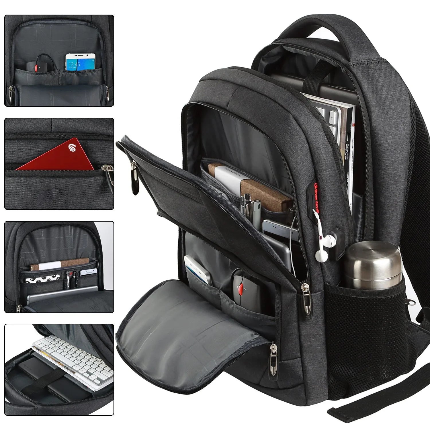 HKM-555923 Waterproof Large Capacity Men's Laptop Backpack for Travel and Business