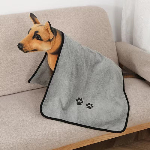 HKM-5559741 Microfiber Pet Towel in Solid Colors for Dogs - Light Blue, Pink, Gray, Deep Blue, Dark Green, Brown
