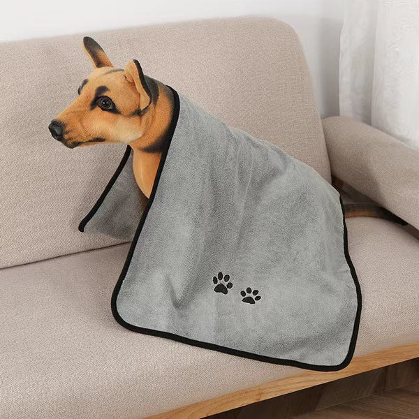 HKM-5559741 Microfiber Pet Towel in Solid Colors for Dogs - Light Blue, Pink, Gray, Deep Blue, Dark Green, Brown