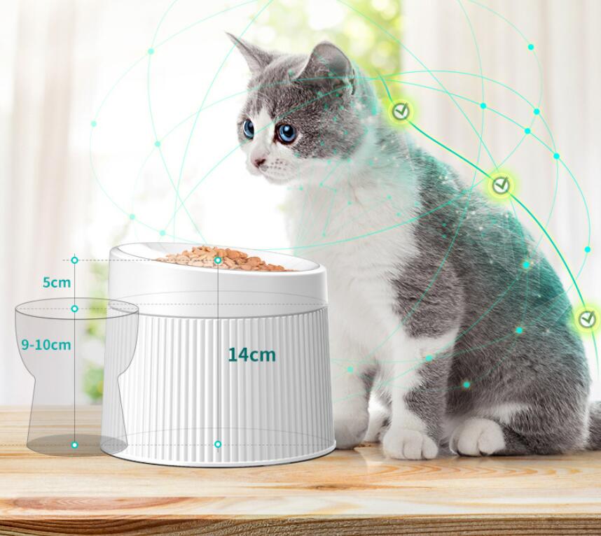 HKM-5560253 Large Capacity High Leg Cat Bowl with Neck Protection and Anti-Tumble Design