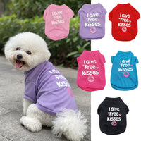 HKM-556115 Casual Cotton Dog T-Shirt in Blue, Black, Red, Purple, Rose, and Pink - Sizes XS to L