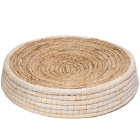 HKM-5561917 Cozy Straw and Corn Husk Cat Bed with 35cm Diameter for Relaxation