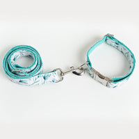 HKM-5562045 Small Leaf Polyester Dog Collar with Traction Rope - Available in Multiple Sizes