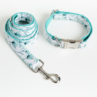HKM-5562045 Small Leaf Polyester Dog Collar with Traction Rope - Available in Multiple Sizes