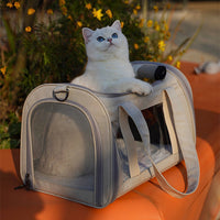 HKM-5562301 Retro Fashion Cat Crossbody Bag - Milky White Oxford Cloth, Breathable Styles with Roller Blinds