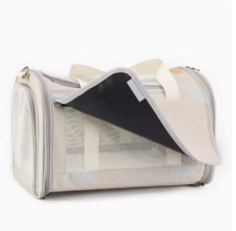 HKM-5562301 Retro Fashion Cat Crossbody Bag - Milky White Oxford Cloth, Breathable Styles with Roller Blinds