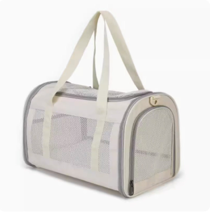 HKM-5562301 Retro Fashion Cat Crossbody Bag - Milky White Oxford Cloth, Breathable Styles with Roller Blinds