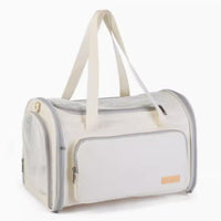 HKM-5562301 Retro Fashion Cat Crossbody Bag - Milky White Oxford Cloth, Breathable Styles with Roller Blinds