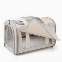 HKM-5562301 Retro Fashion Cat Crossbody Bag - Milky White Oxford Cloth, Breathable Styles with Roller Blinds