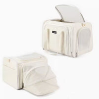HKM-5562301 Retro Fashion Cat Crossbody Bag - Milky White Oxford Cloth, Breathable Styles with Roller Blinds