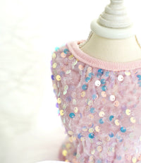 HKM-5562429 Princess Pet Wedding Dress for Dogs & Cats in Pink Sequin Gauze - Sizes XS to XL