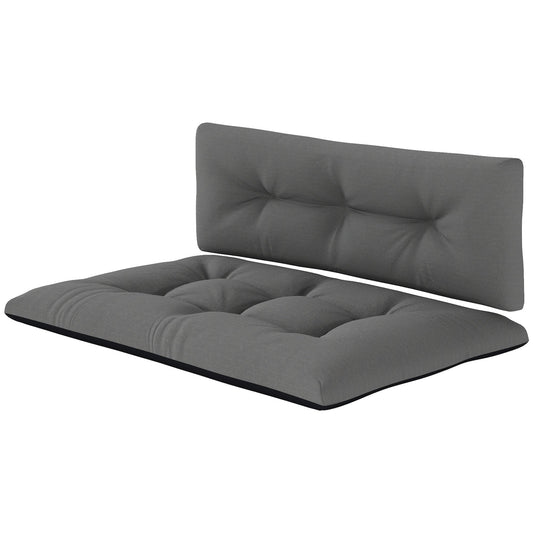 HKM-556243 Outdoor Tufted Replacement Cushions for 2-Seater Furniture, 3.9" Thick, Black, Waterproof and Stain Resistant