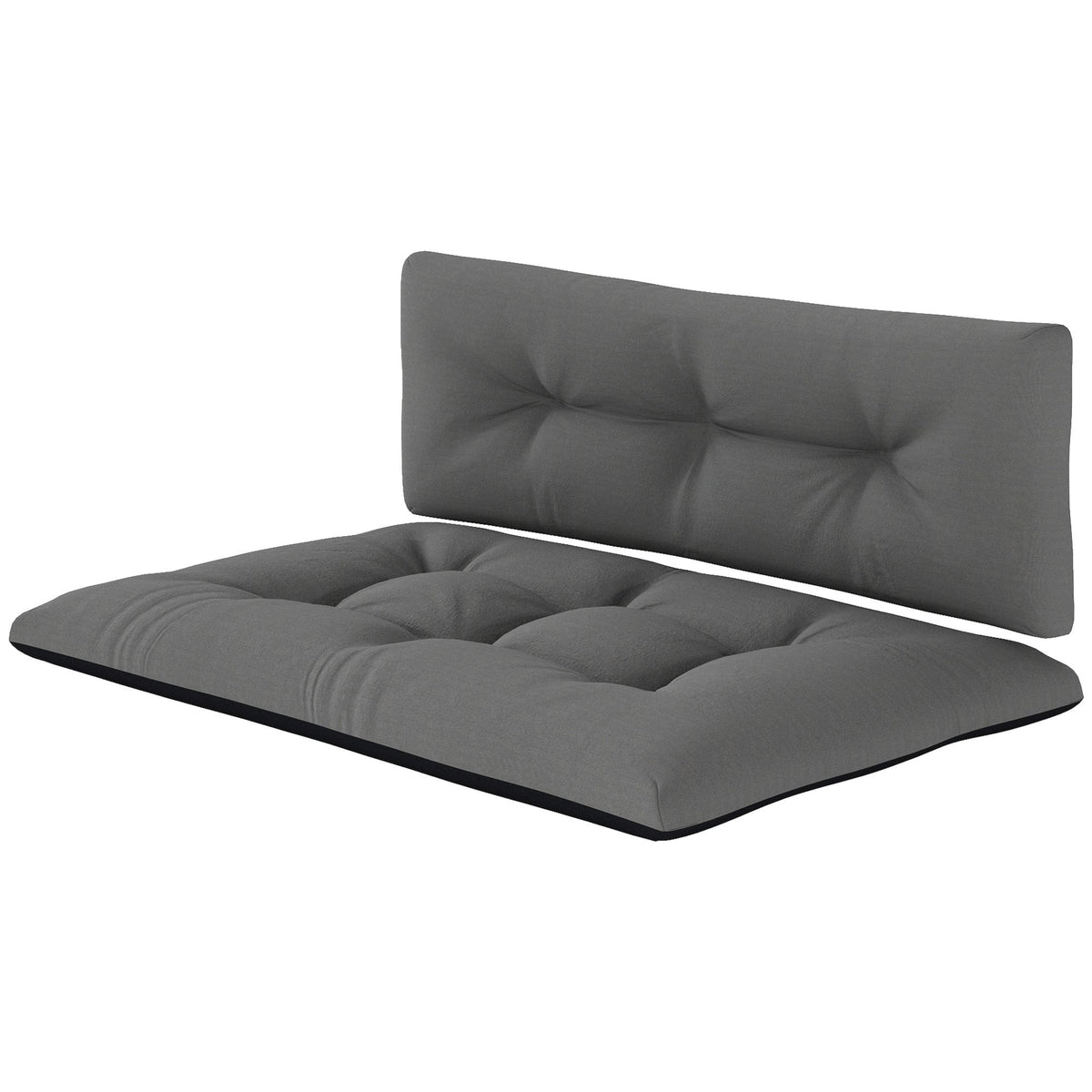 HKM-556243 Outdoor Tufted Replacement Cushions for 2-Seater Furniture, 3.9" Thick, Black, Waterproof and Stain Resistant