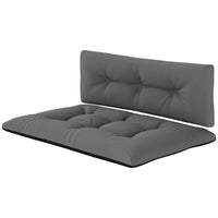 HKM-556243 Outdoor Tufted Replacement Cushions for 2-Seater Furniture, 3.9" Thick, Black, Waterproof and Stain Resistant