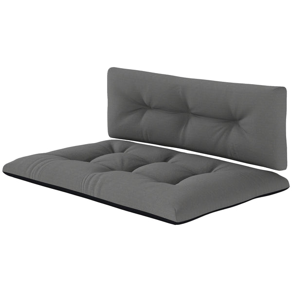 HKM-556243 Outdoor Tufted Replacement Cushions for 2-Seater Furniture, 3.9" Thick, Black, Waterproof and Stain Resistant