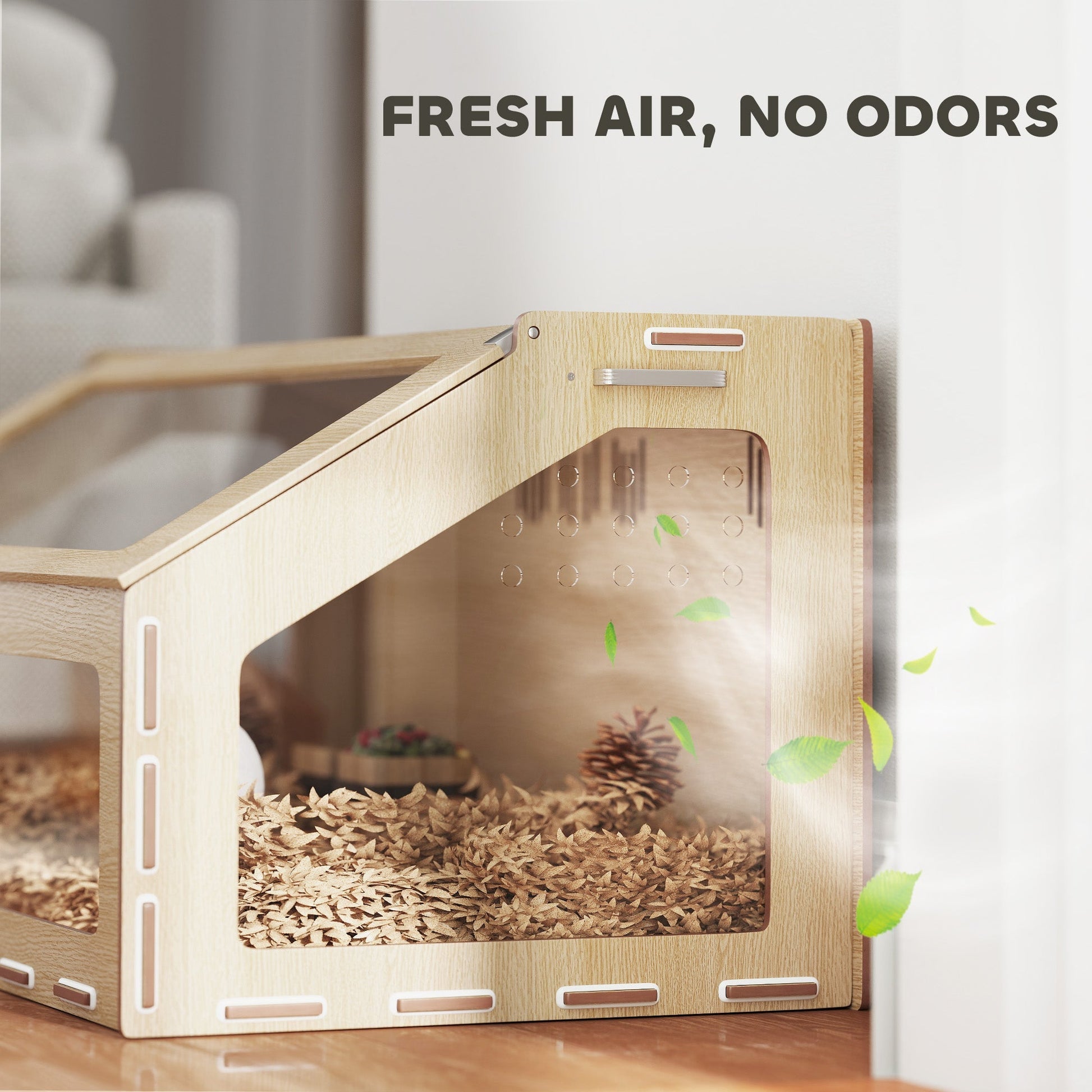HKM-5563709 Spacious Hamster Cage Habitat with Acrylic Windows and Inclined Access Top