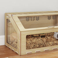 HKM-5563709 Spacious Hamster Cage Habitat with Acrylic Windows and Inclined Access Top