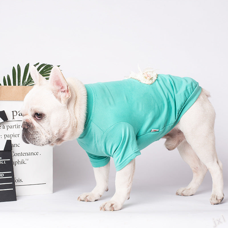 HKM-5564221 Warm Cotton Sweater for Small Dogs - Light Purple and Lake Blue Options Available