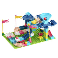 HKM-556435 171-Piece DIY Building Blocks Marble Run Track Set for Kids 3 Years and Up - Educational Construction Toy