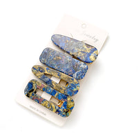 HKM-556435 Geometric Pattern Acrylic Side Clip Hairpin for Women - Multiple Color Options Available