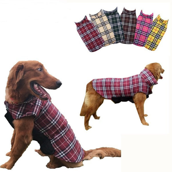 HKM-5564477 Waterproof Tartan Dog Jacket - Outdoor Coat for All Sizes