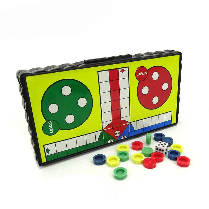 HKM-556499 Folding Ludo & Chess Board Game Set for Kids – Fun Plastic Educational Toy