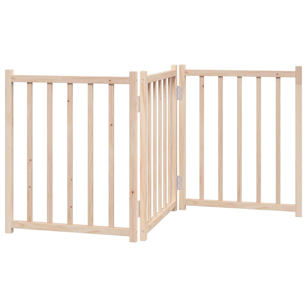 HKM-5565117 Foldable 3-Piece Dog Gate, 150 cm, Solid Fir Wood, Easy Install, Durable Design