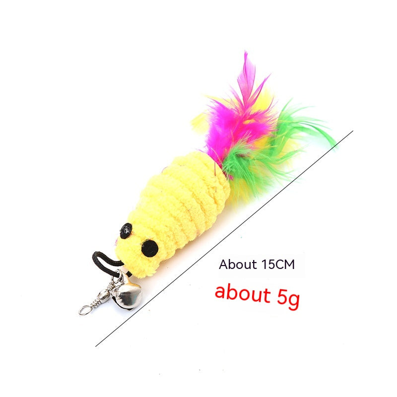 HKM-5566653 Colorful Cat Teaser Feather Replacement Heads for Engaging Pet Play