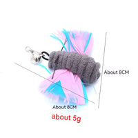 HKM-5566653 Colorful Cat Teaser Feather Replacement Heads for Engaging Pet Play