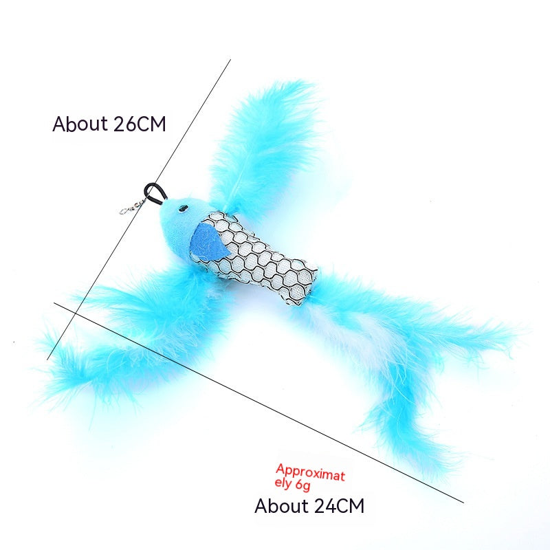 HKM-5566653 Colorful Cat Teaser Feather Replacement Heads for Engaging Pet Play