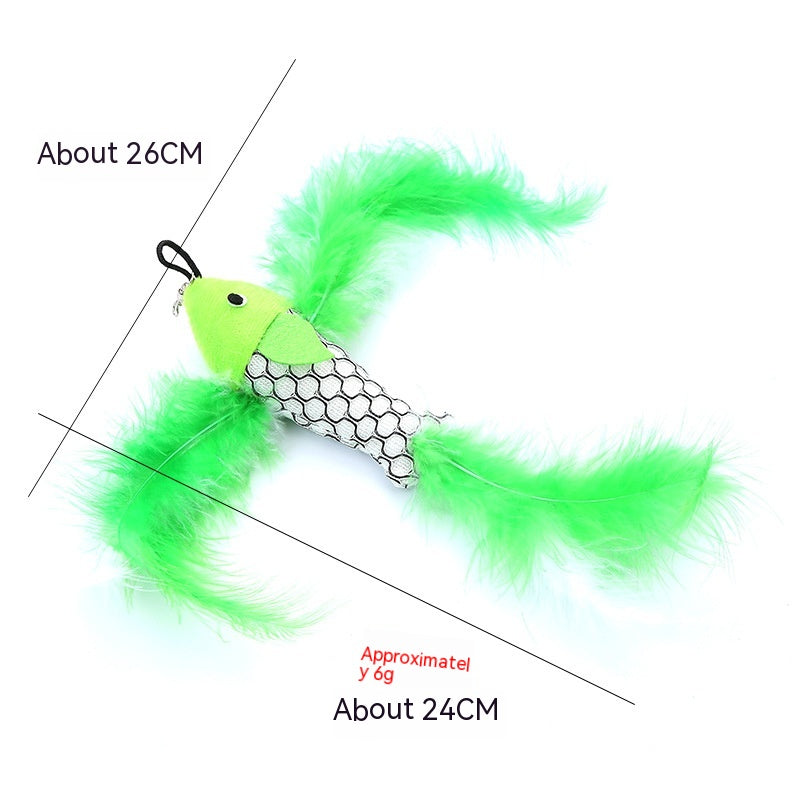 HKM-5566653 Colorful Cat Teaser Feather Replacement Heads for Engaging Pet Play