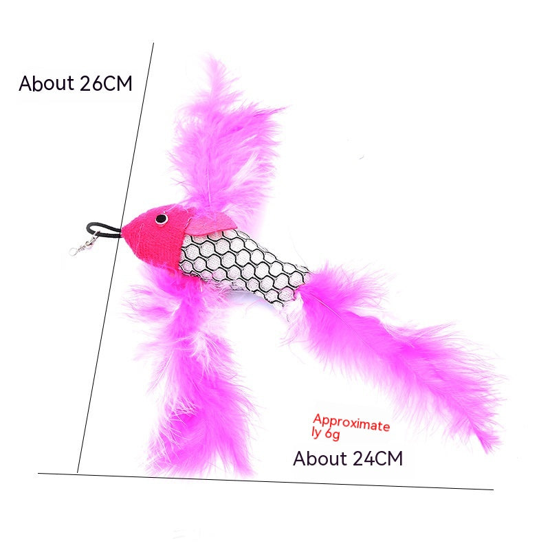 HKM-5566653 Colorful Cat Teaser Feather Replacement Heads for Engaging Pet Play