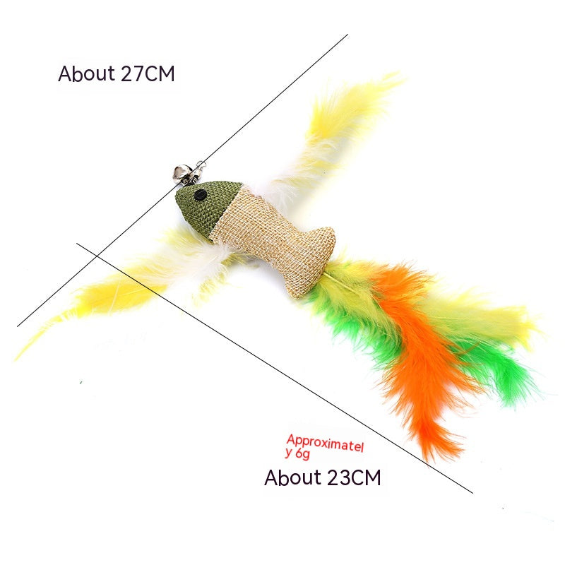 HKM-5566653 Colorful Cat Teaser Feather Replacement Heads for Engaging Pet Play
