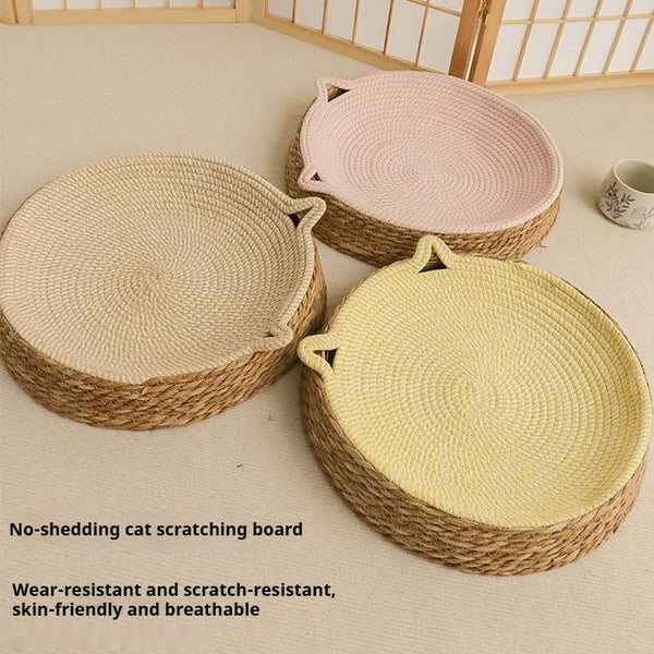 HKM-5567677 Rattan Cat Nest with Cotton String Pad for All Seasons in Multiple Colors and Sizes