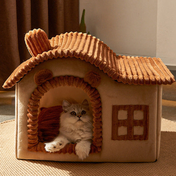 HKM-556819 Cozy Enclosed Cat Litter Box in Grey, Coffee, and Pink - Multiple Sizes Available