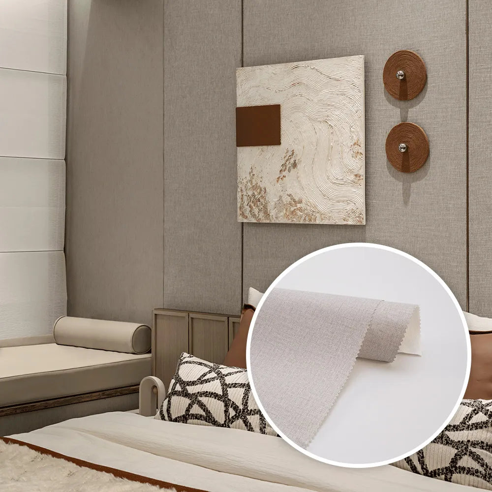 HKM-556883 Linen Wallpaper with Antibacterial and Water-Resistant Properties for Easy Maintenance