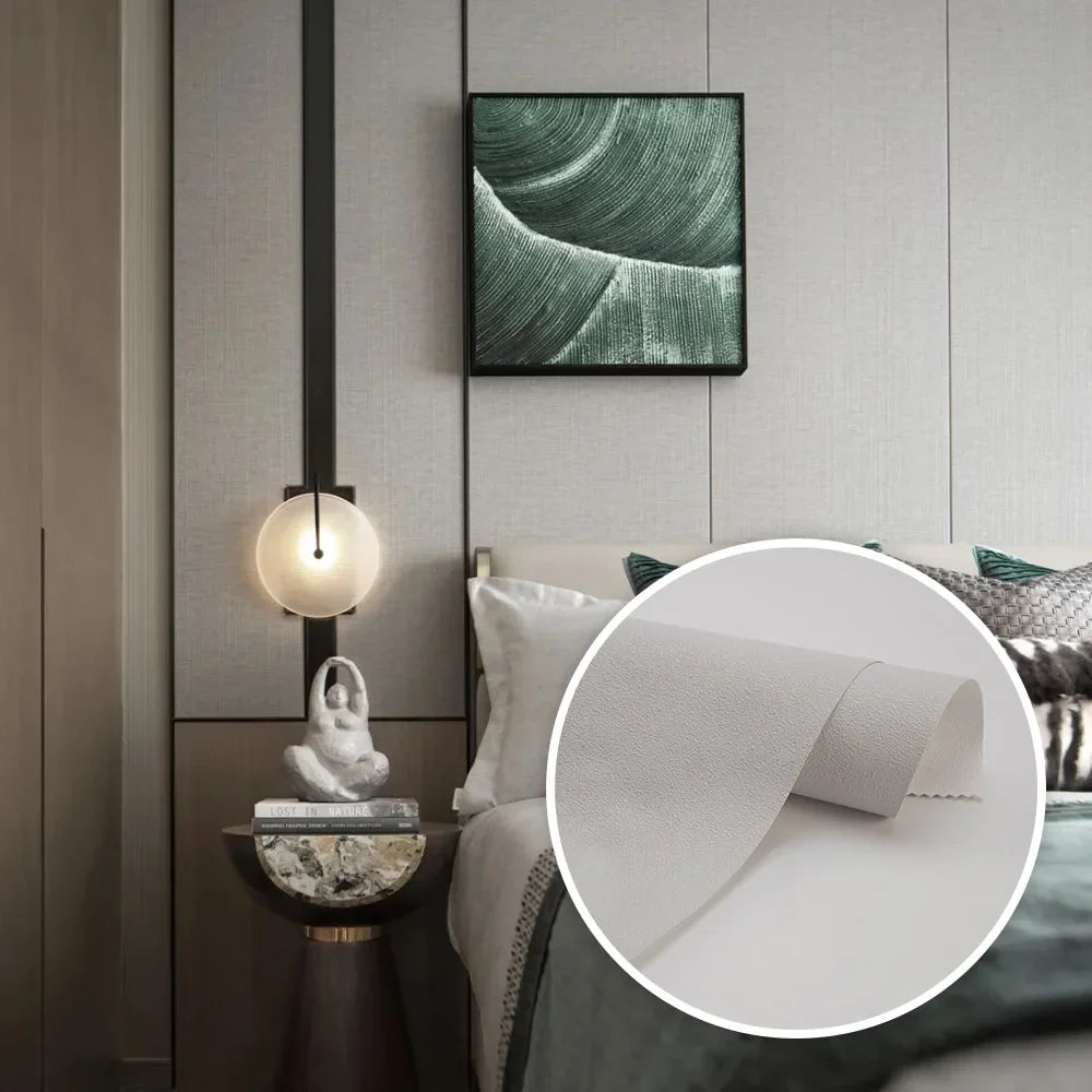 HKM-556883 Linen Wallpaper with Antibacterial and Water-Resistant Properties for Easy Maintenance